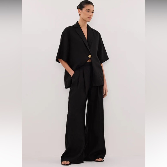 DISSH HOLDEN BLACK LINEN PANT - Picture 1 of 4